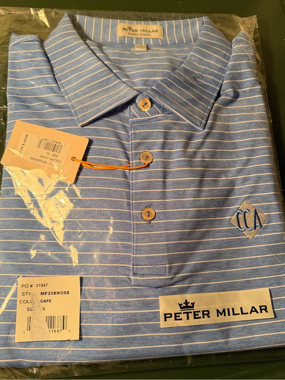 Peter Millar Cape Blue Striped Polo